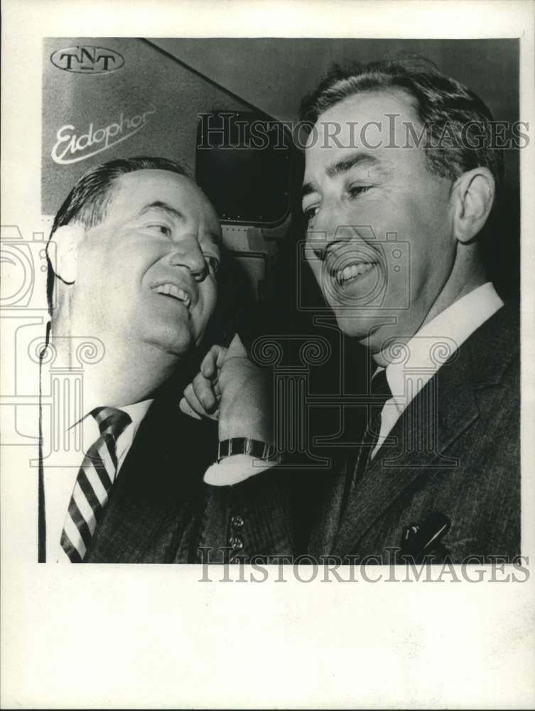 1967 Press Photo Senators Eugene McCarthy and Hubert Humphrey of Minnesota