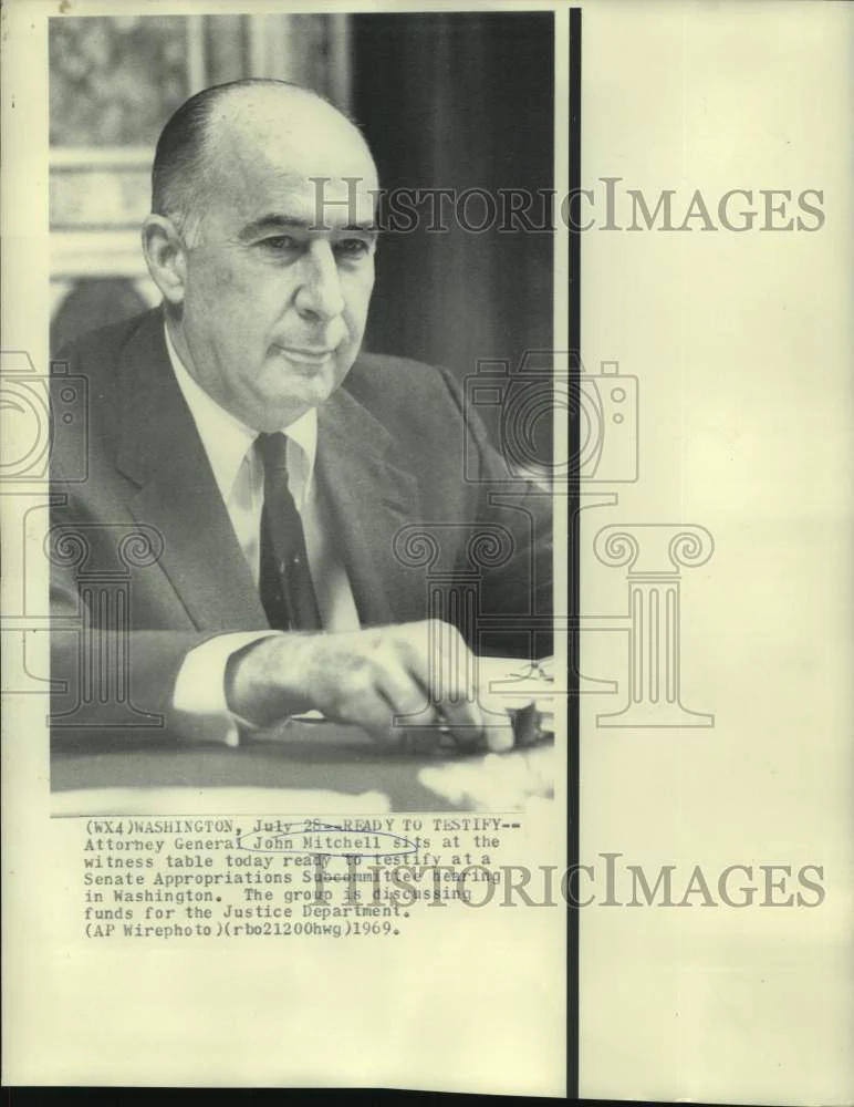 1969 Press Photo Attorney General John Mitchell at Senate Appropriations hearing