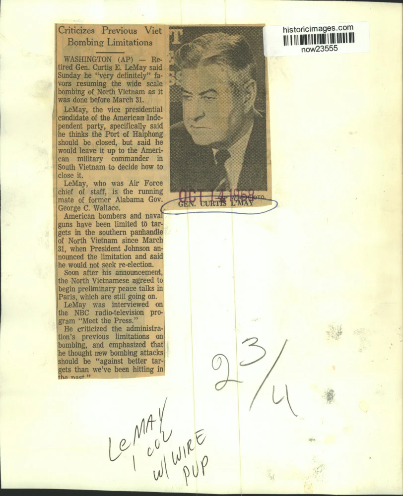 1968 Press Photo General Curtis LeMay interviewed on NBC "Meet the Press." - Image 2