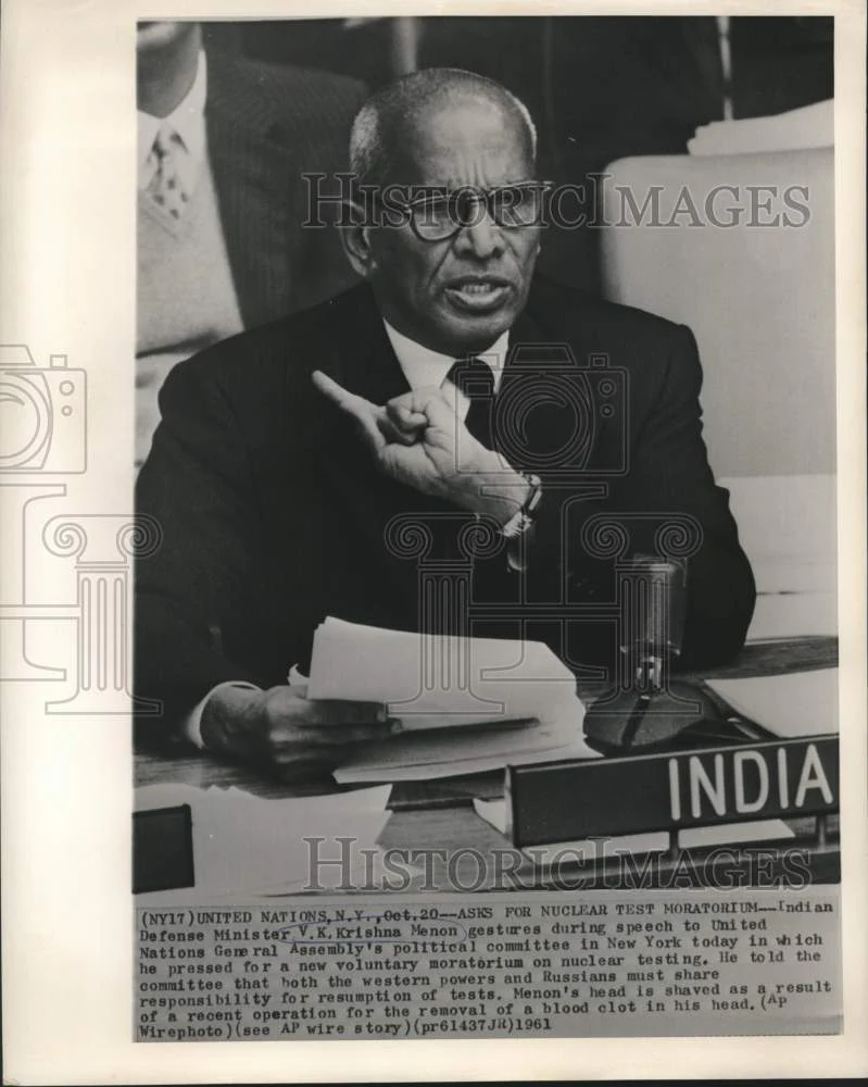 1961 Press Photo India's V.K. Krishna Menon speaks at UN General Assembly