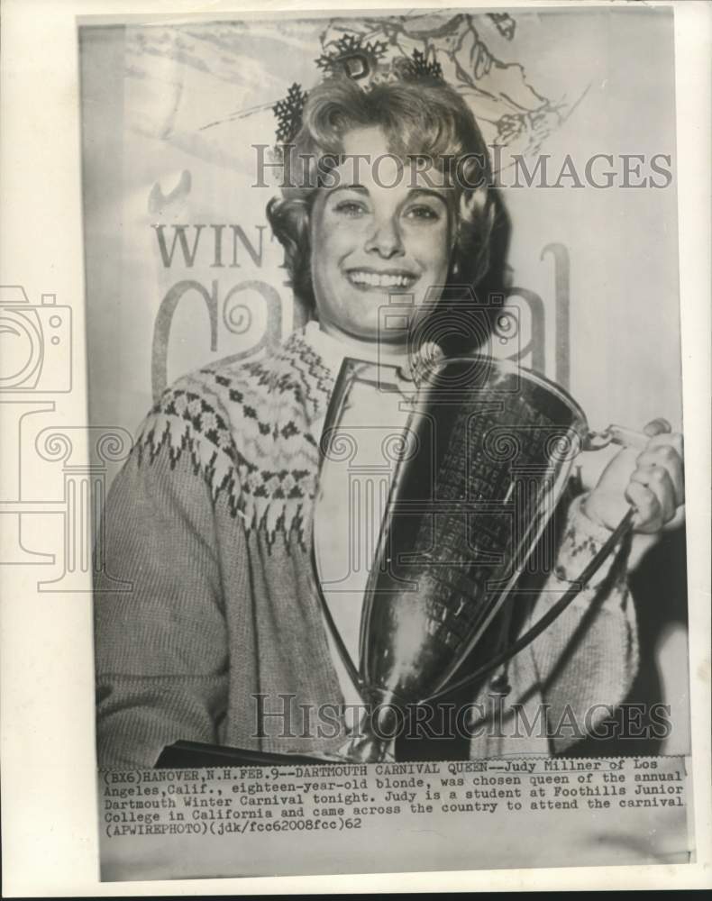 1962 Press Photo Dartmouth Winter Carnival Queen Judy Millner. - now27621