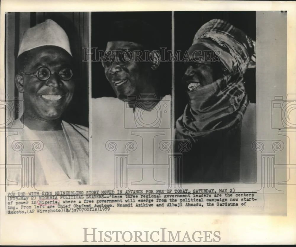 1959 Press Photo Nigeria political leaders in Nigeria - now30834