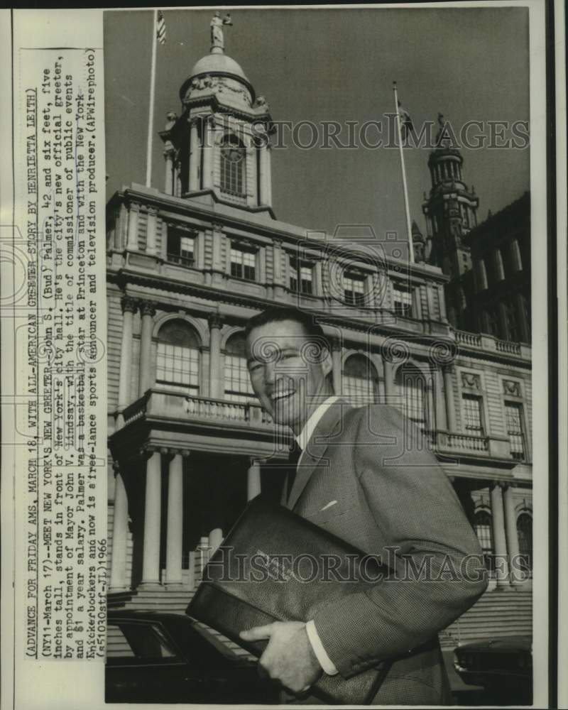1966 Press Photo New York's official greeter John S. (Bud) Palmer - now34869
