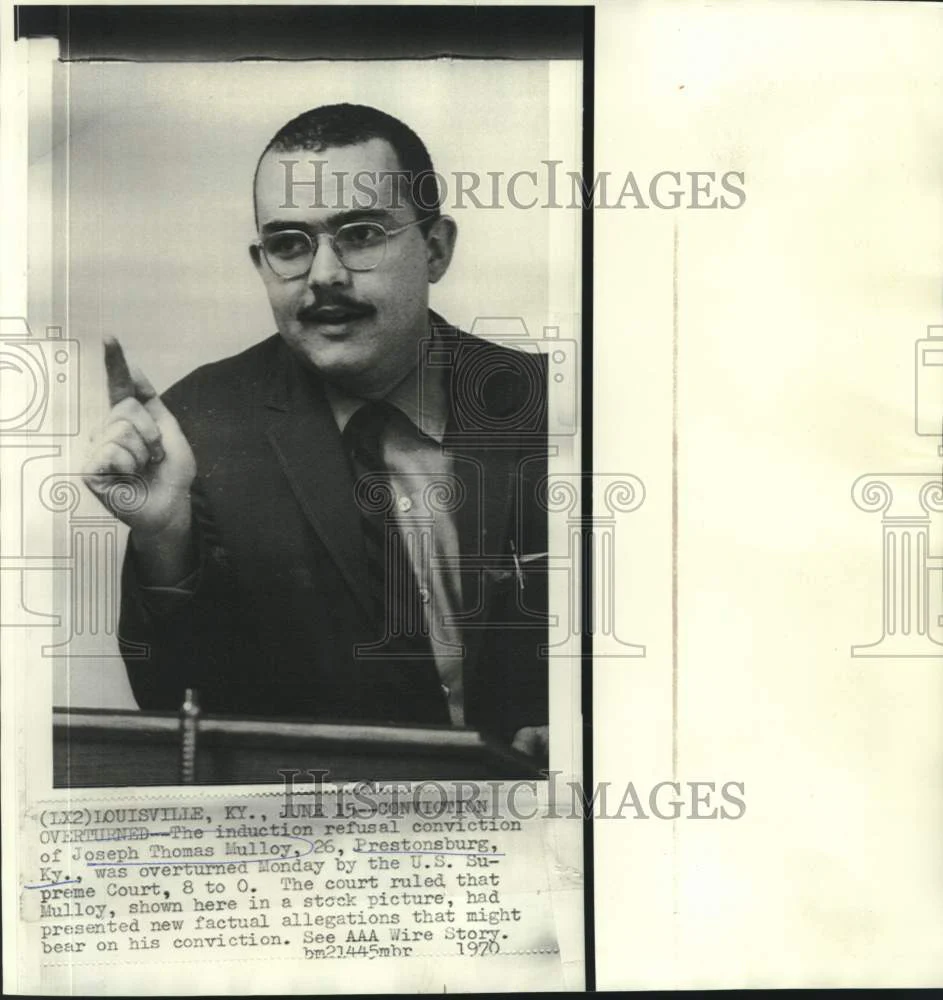 1970 Press Photo Induction refusal conviction of Joseph Thomas Mulloy overturned