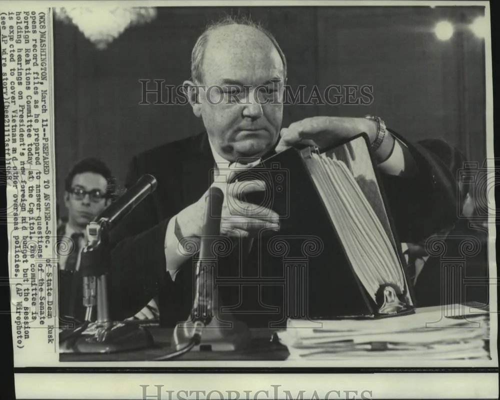 1968 Press Photo Secretary of State Dean Rusk Opens Files to Answer Senate