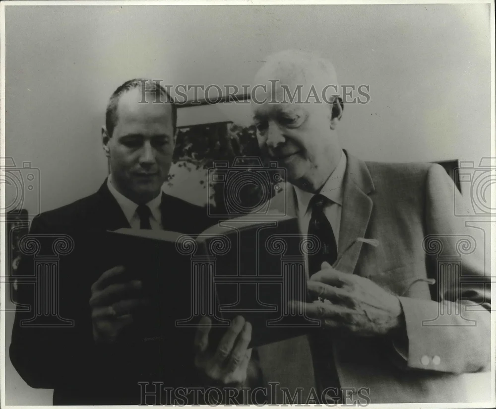 1979 Press Photo Professor Stephen E. Ambrose with President Dwight Eisenhower.