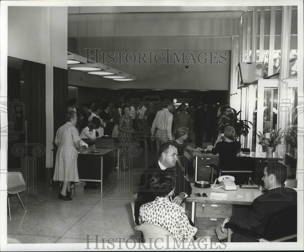 1960 Press Photo Lobby of the Lakeview Office of The Bank of New Orleans.