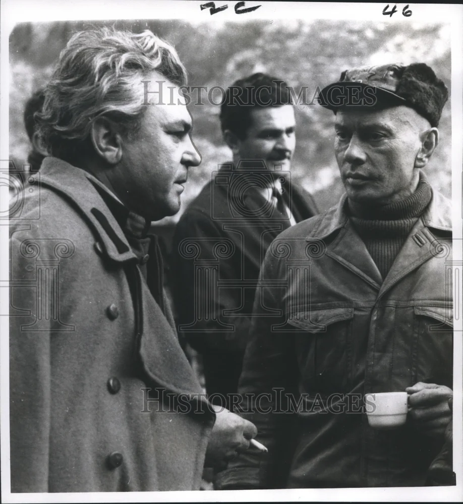 1970 Press Photo Sergei Bondarchuk and Yul Brynner in The Battle of Neretva