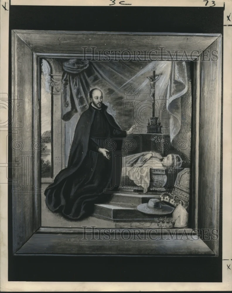 1967 Press Photo Saint Francis Borgia, 18th century Spanish Colonial Painting