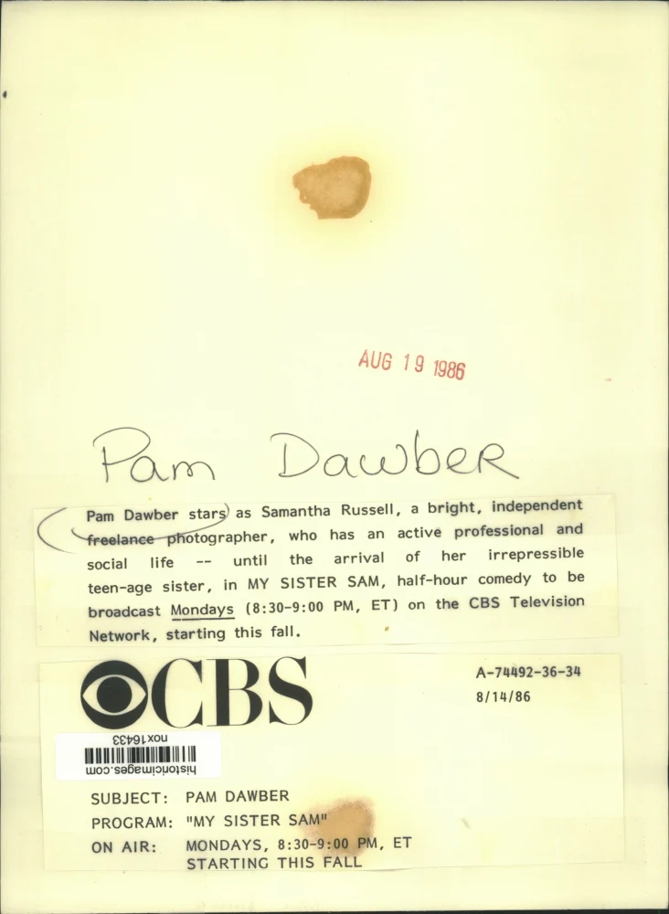 1986 Press Photo Pam Dawber stars as Samantha Russell, in My Sister Sam on CBS - Image 2