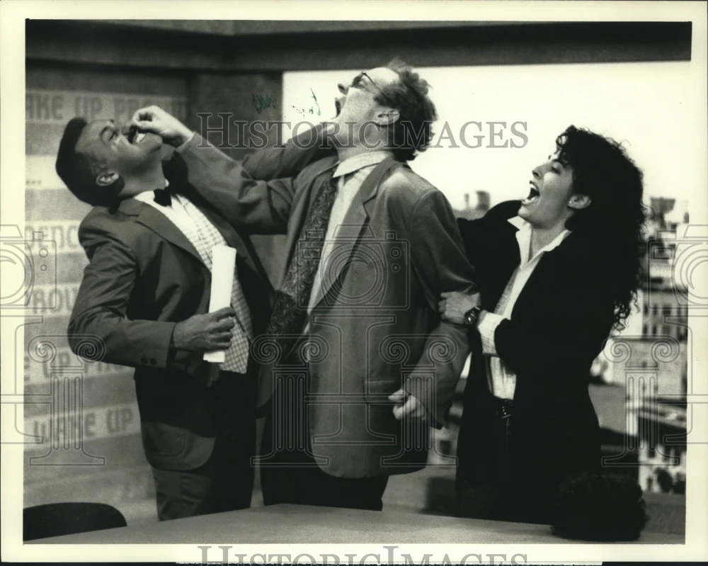 1989 Press Photo Matt Frewer, Brian George, Jane Brucker star in "Doctor, Doctor