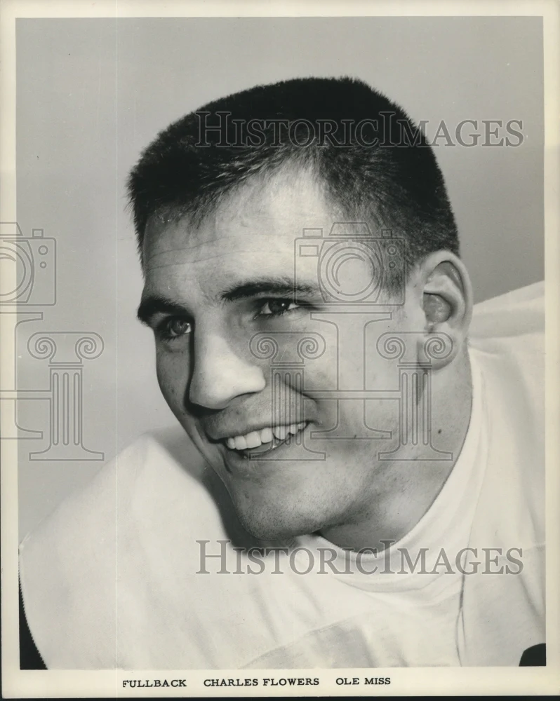 Press Photo Charles Flowers, full-back for University of Mississippi