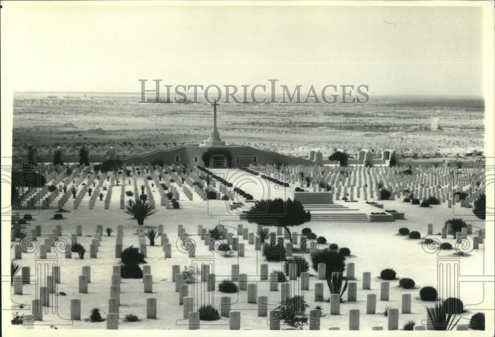 1991 Press Photo Commonwealth Cemetery at El-Alamein, Egypt, 7,970 fallen buried