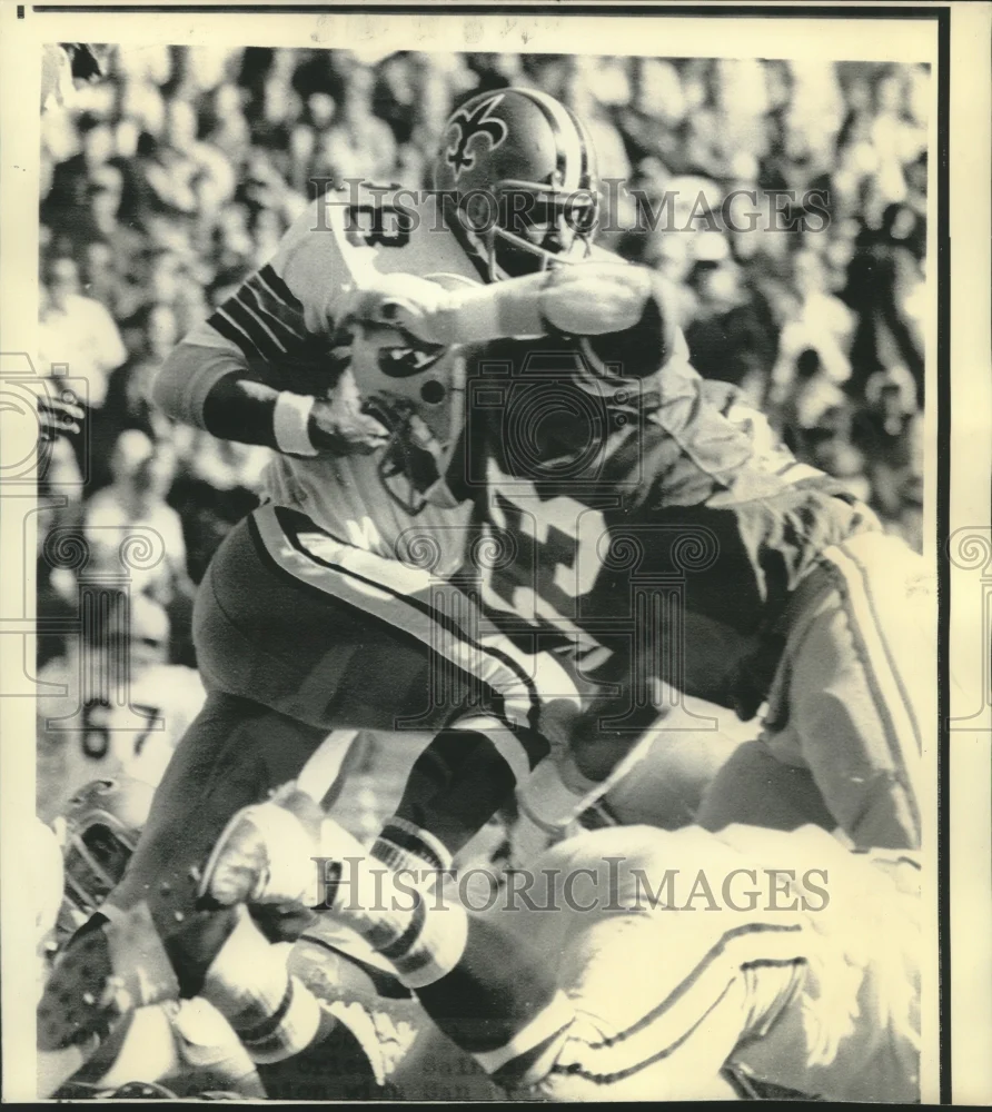 1971 Press Photo Football Players Jim Ford, Tommy Hart in game, Candlestick Park