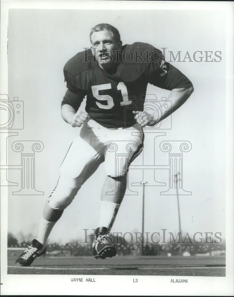 1971 Press Photo Alabama Football Player Wayne Hall, Line Backer - nox23480
