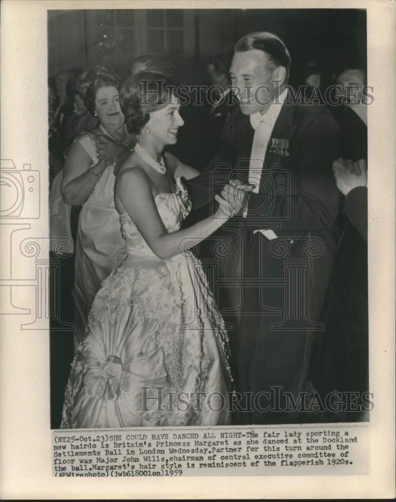 1959 Press Photo London-England's Princess Margaret Dances with Major John Wills
