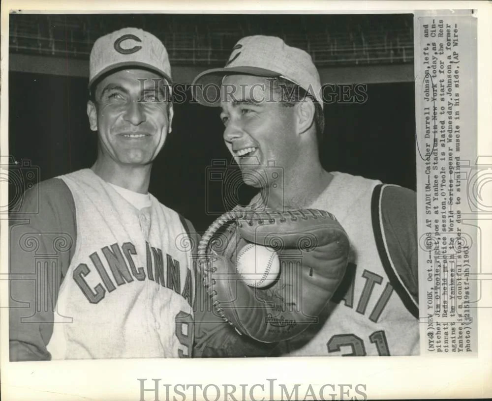1961 Press Photo Catcher Darrell Johnson & pitcher Jim O'Toole in New York.