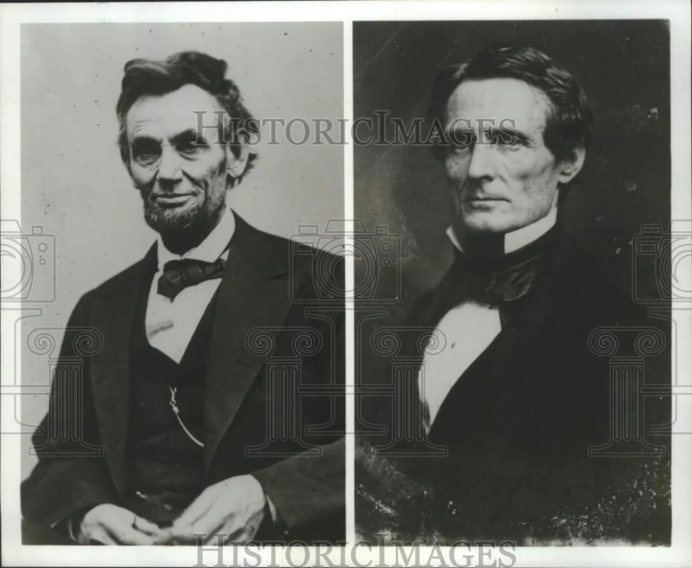 1990 Press Photo Civil War Presidents Abraham Lincoln & Jefferson Davis